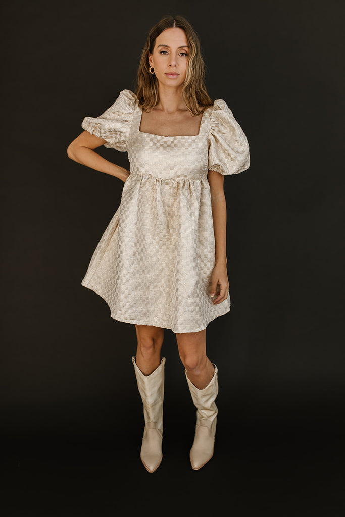 pear tree puff sleeve dress
