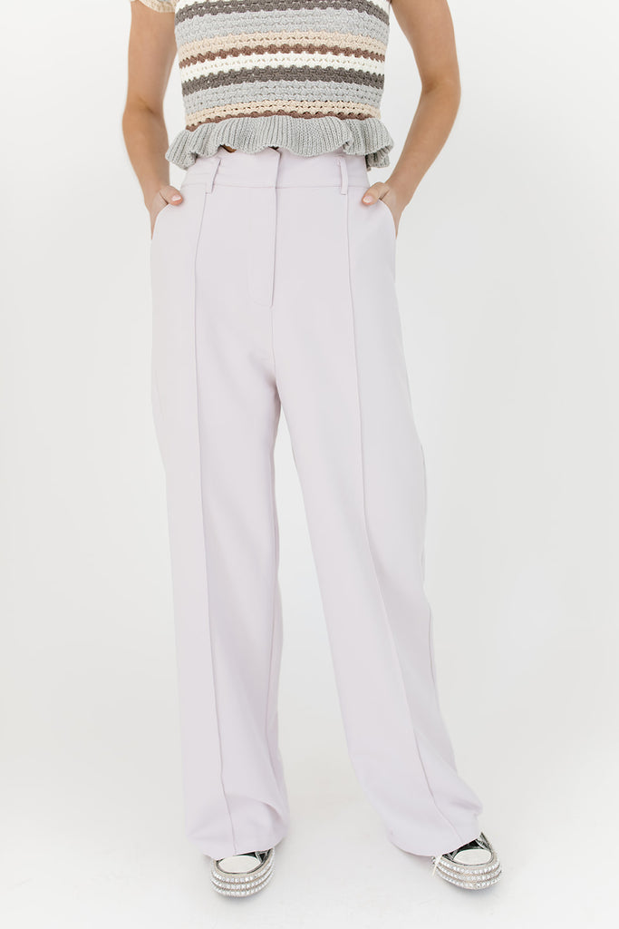 scallop wide leg trousers