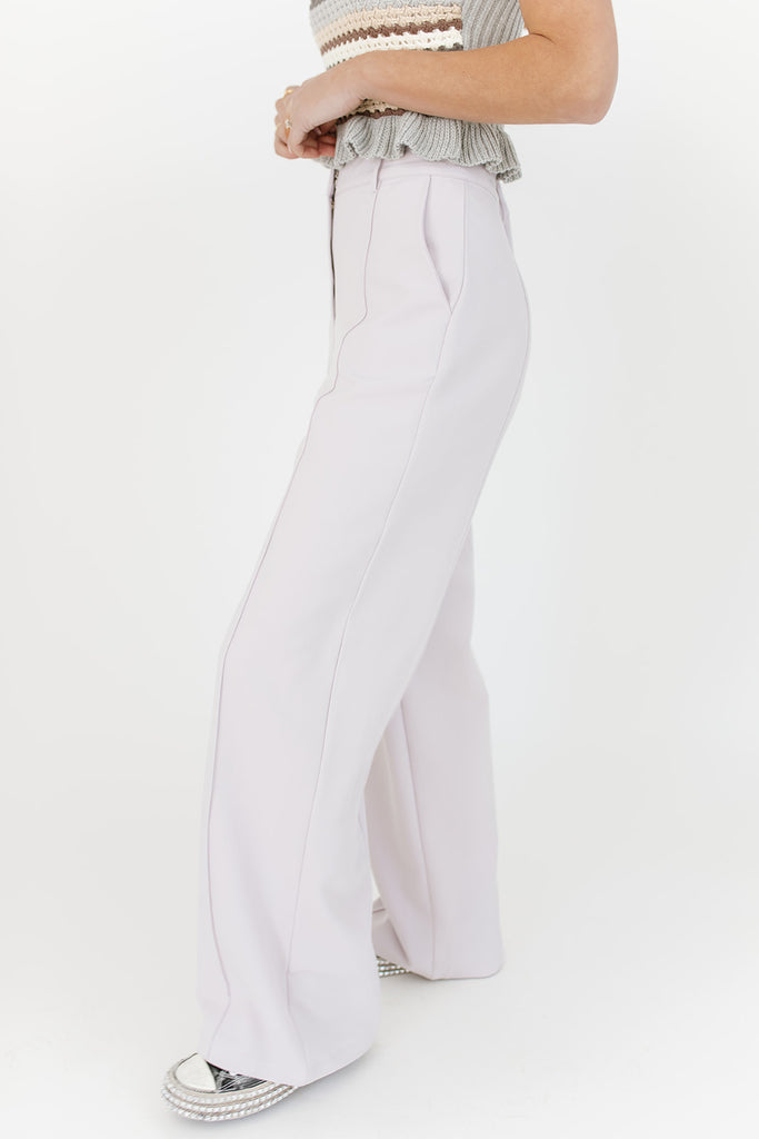 scallop wide leg trousers