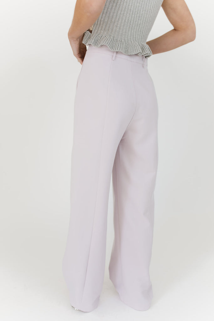 scallop wide leg trousers