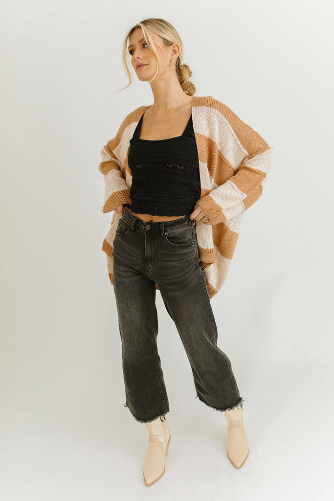 repeat after me striped cardigan