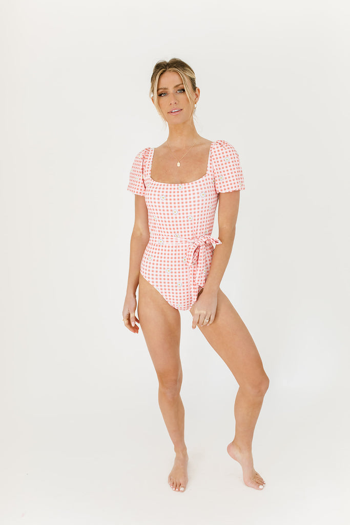zoe puff sleeve swimmer // pink