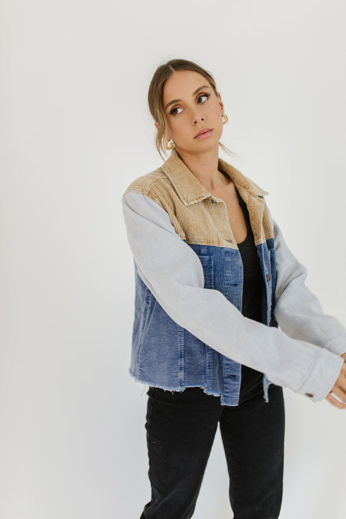 patchwork shirt jacket