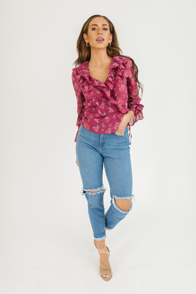 amanda ruffle top // free people