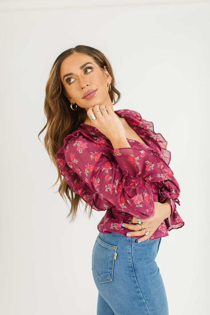 amanda ruffle top // free people