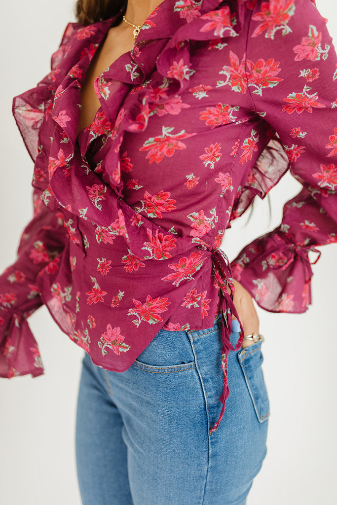 amanda ruffle top // free people