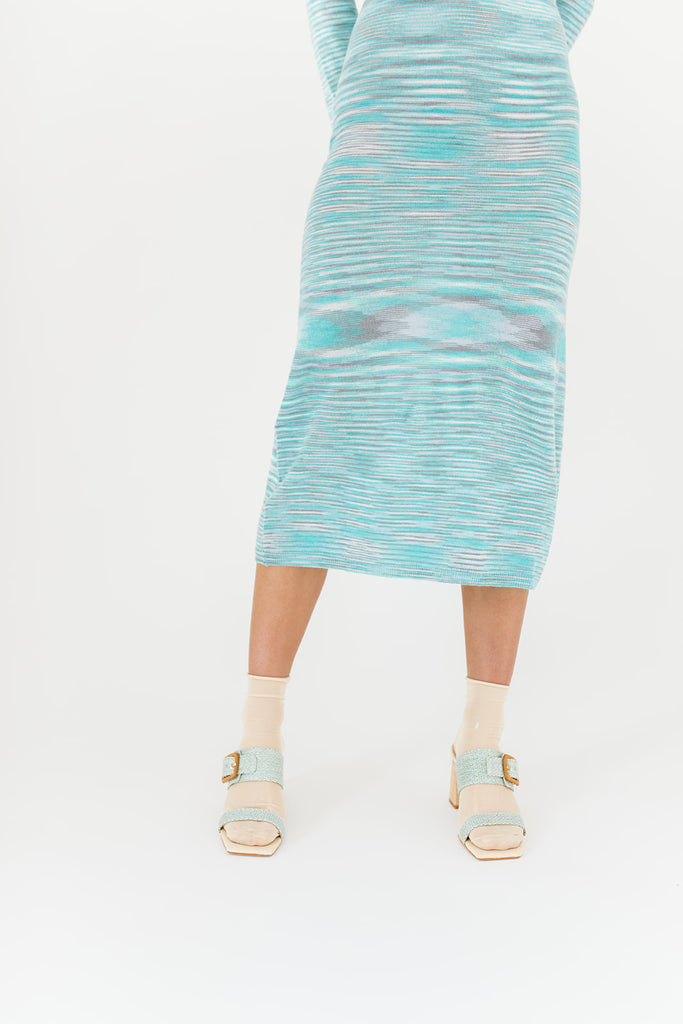 posy raffia slide in mint // dolce vita