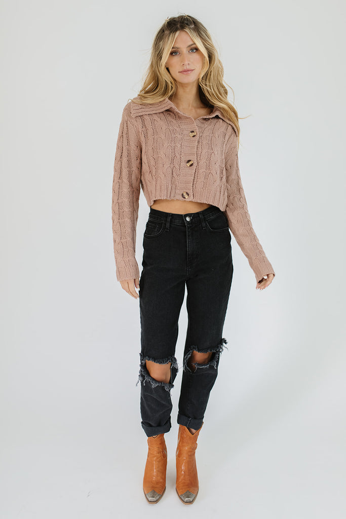 benji button sweater // dusty mauve