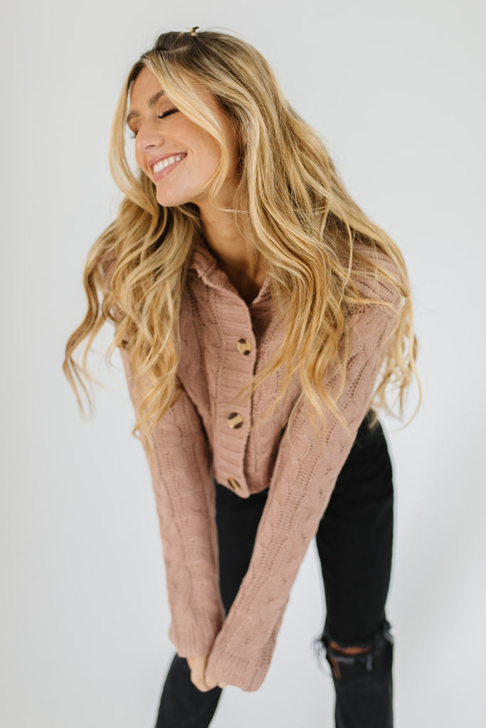benji button sweater // dusty mauve