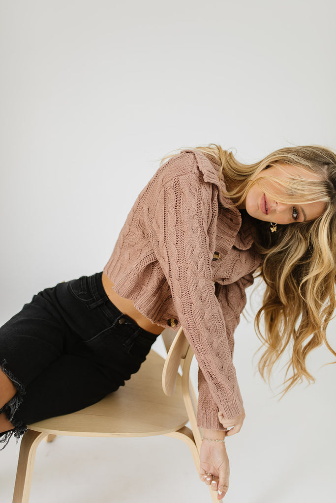 benji button sweater // dusty mauve