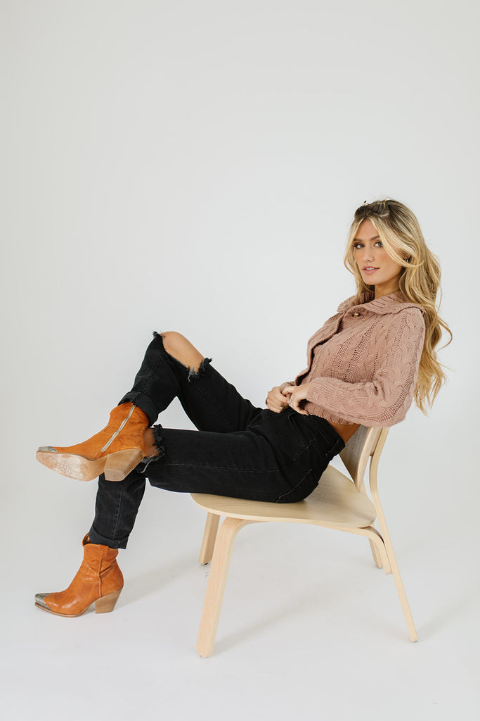 benji button sweater // dusty mauve