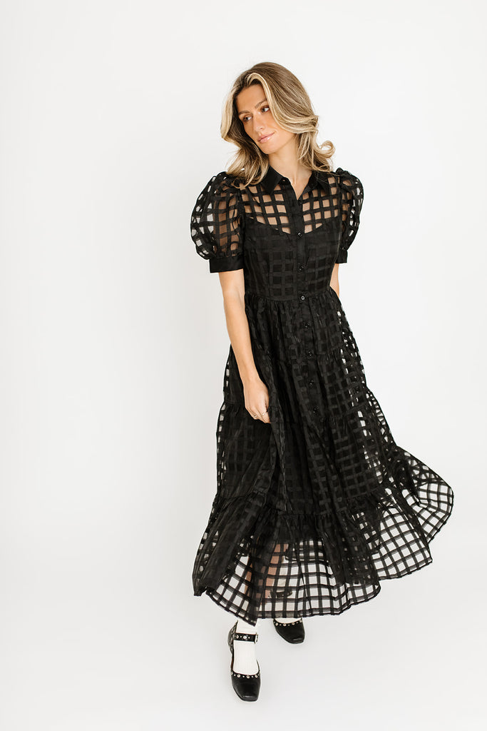 lenni collared midi dress