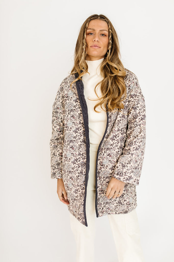 perri reversible corduroy coat // slate