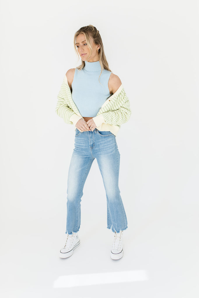 kate turtleneck tank // blue