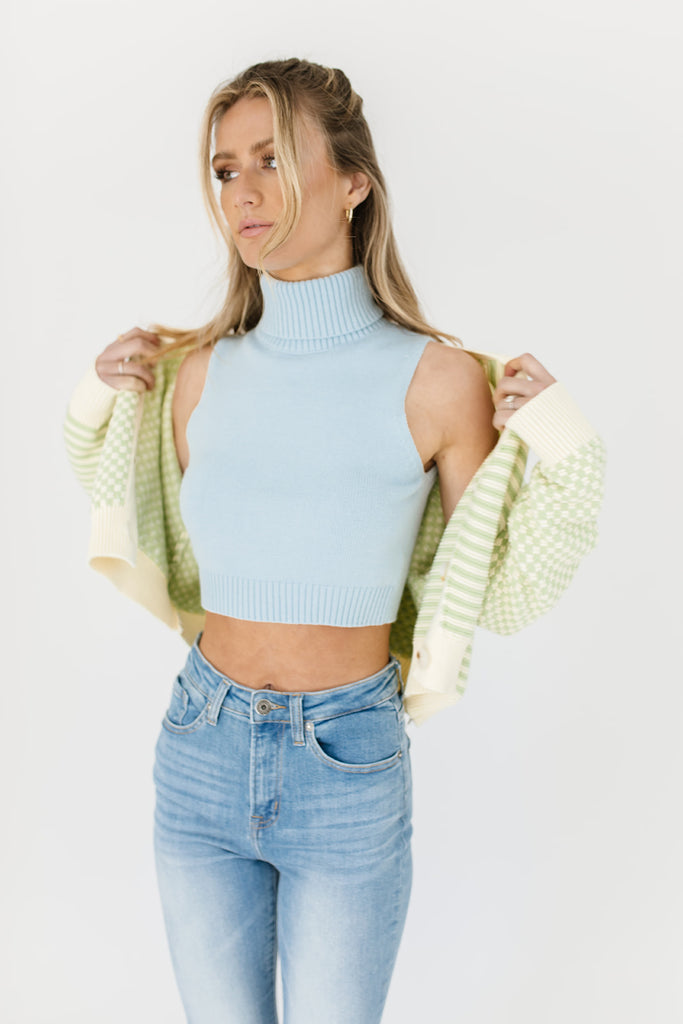 kate turtleneck tank // blue