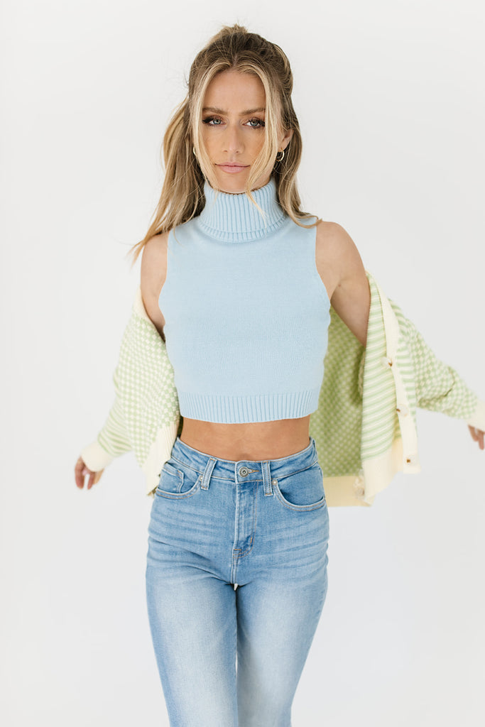 kate turtleneck tank // blue