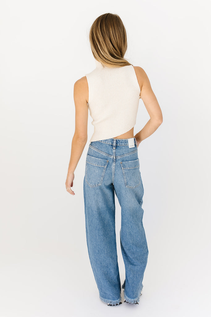 old west slouchy jeans in canyon blue // free people