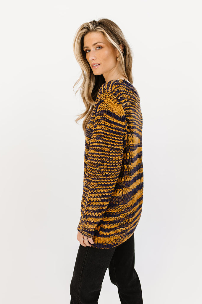 one up striped cardigan