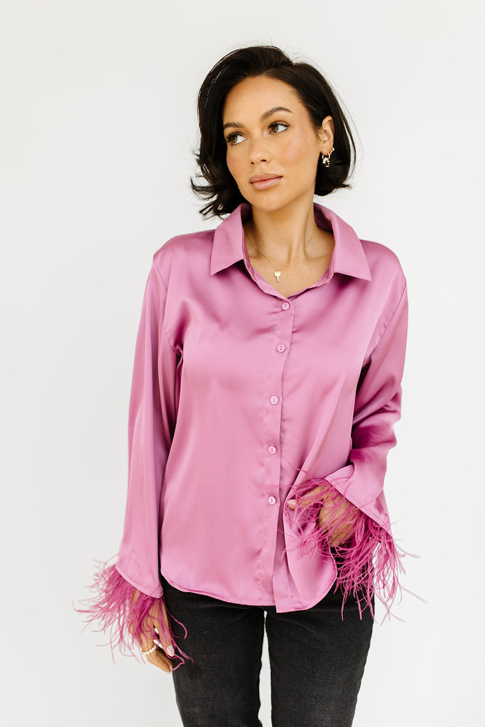 kiki feather fringe top