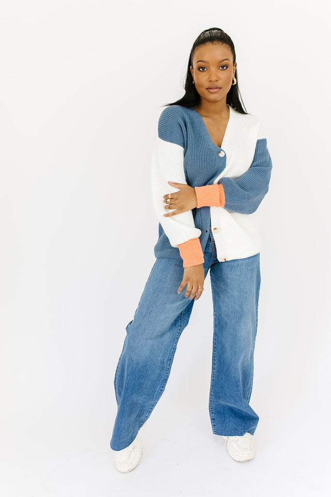 lauryn color block cardigan