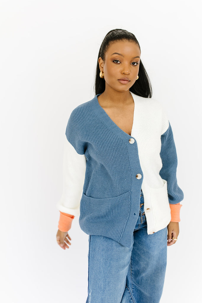 lauryn color block cardigan