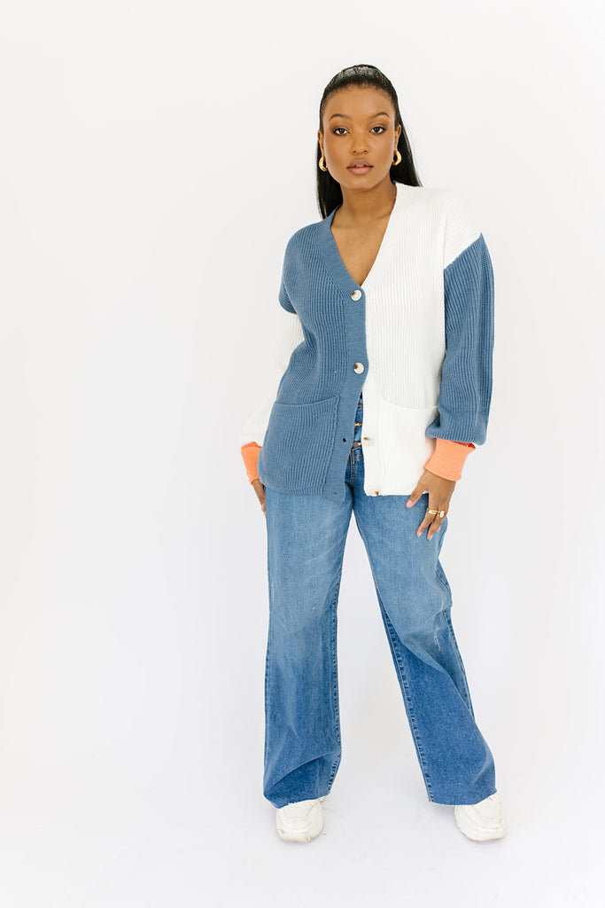 lauryn color block cardigan