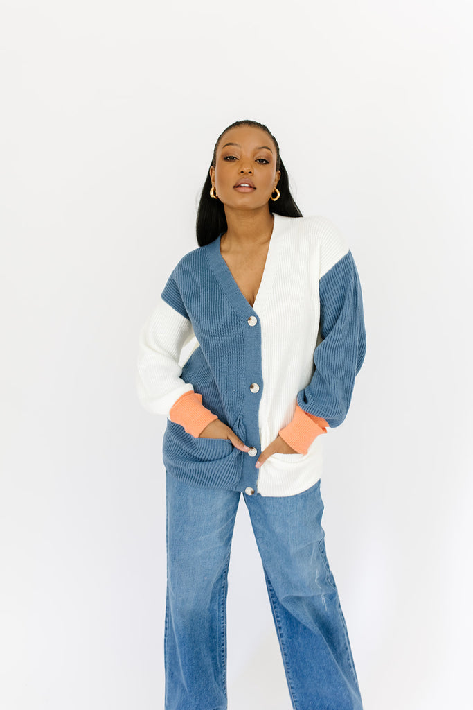 lauryn color block cardigan