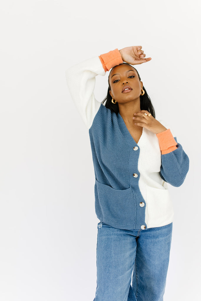 lauryn color block cardigan