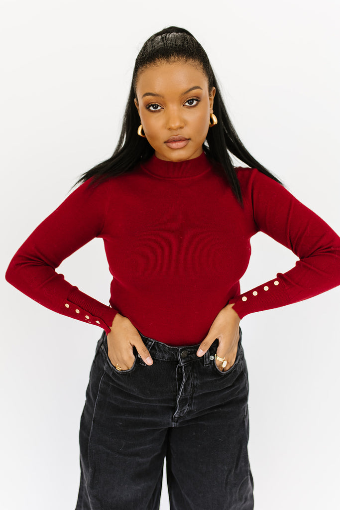 live forever mock neck top