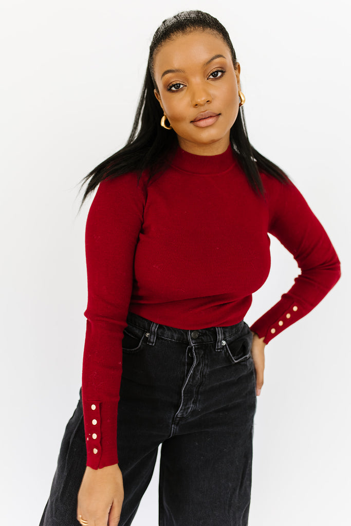 live forever mock neck top