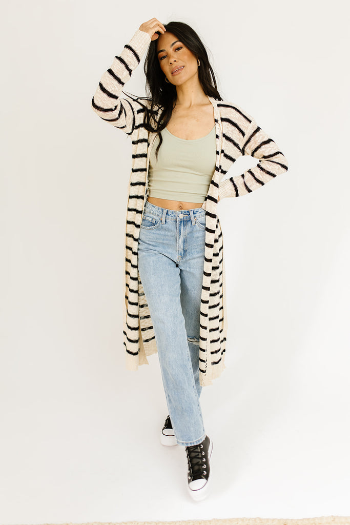 lenny striped cardigan