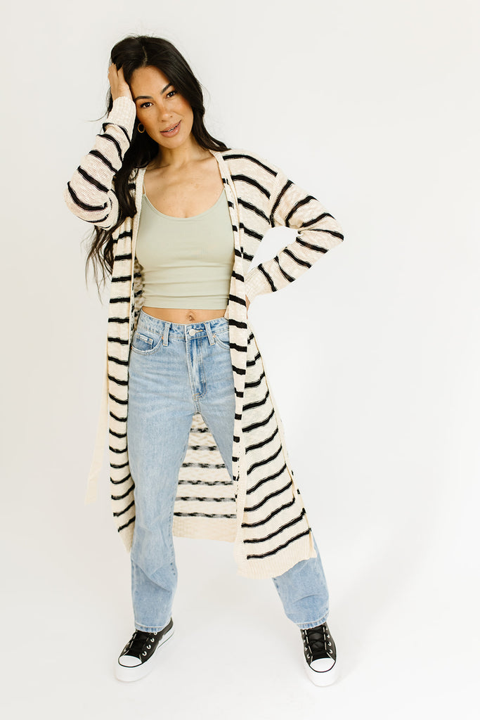 lenny striped cardigan