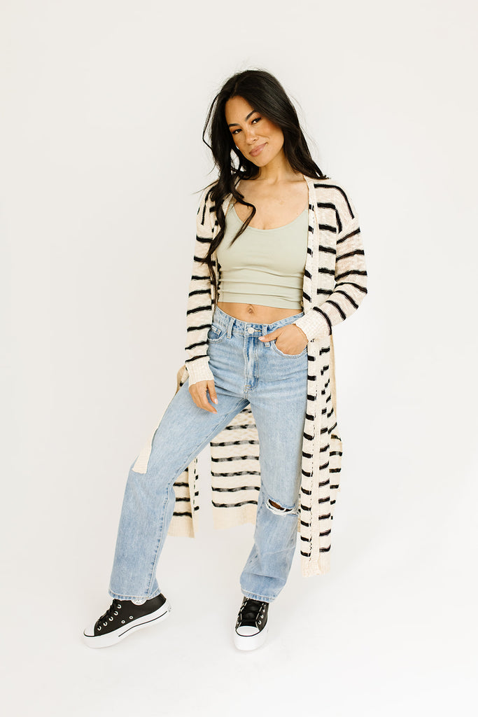 lenny striped cardigan
