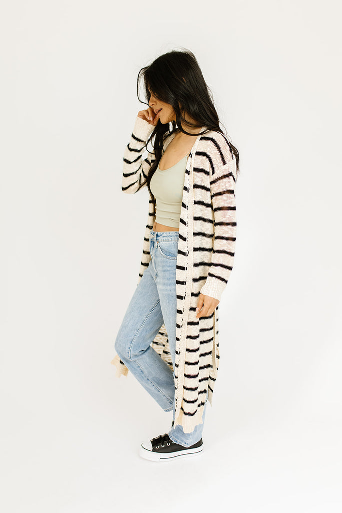 lenny striped cardigan