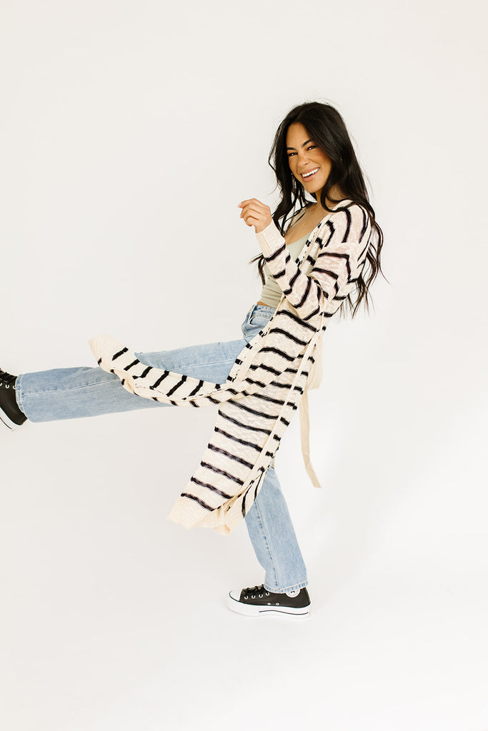lenny striped cardigan