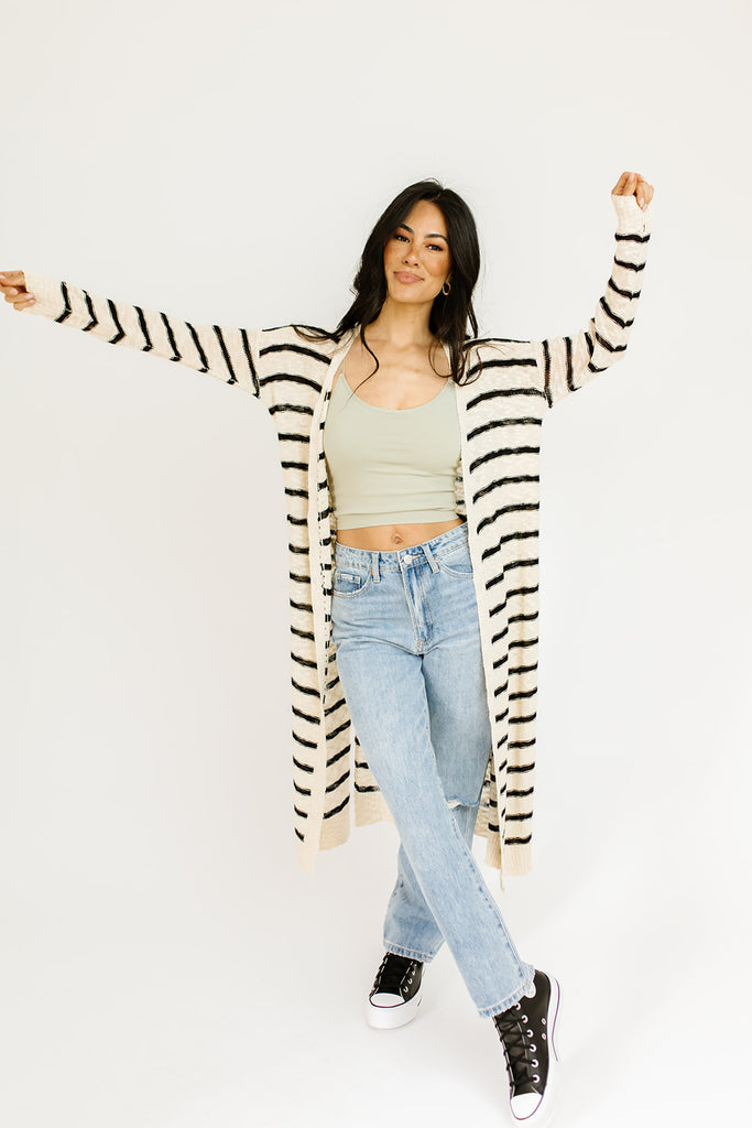 lenny striped cardigan