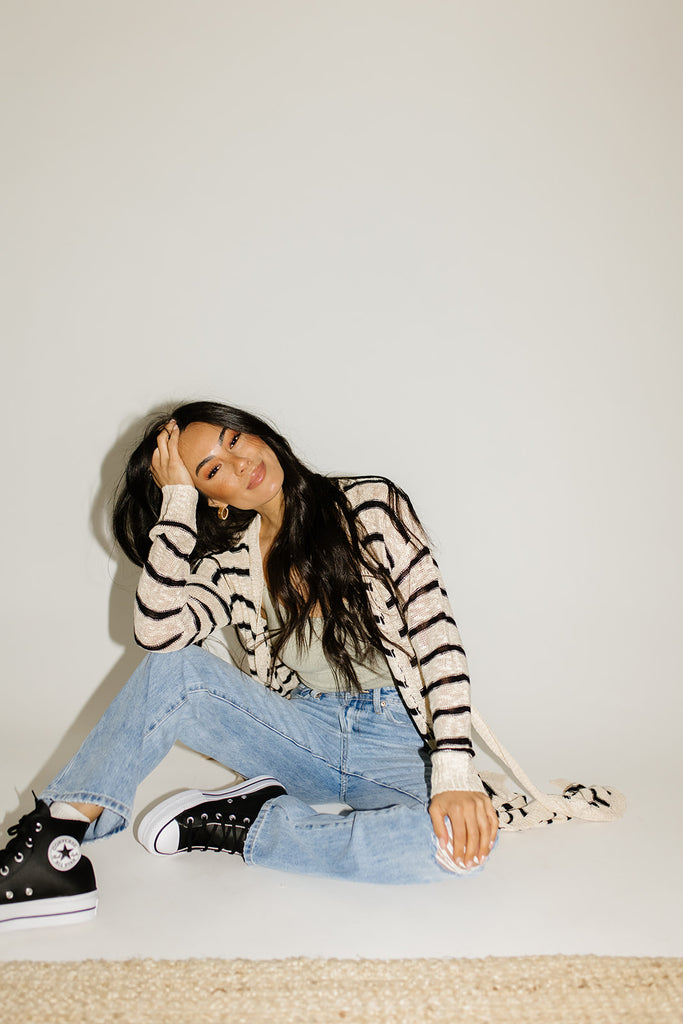 lenny striped cardigan