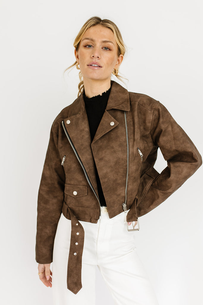 about time faux leather jacket