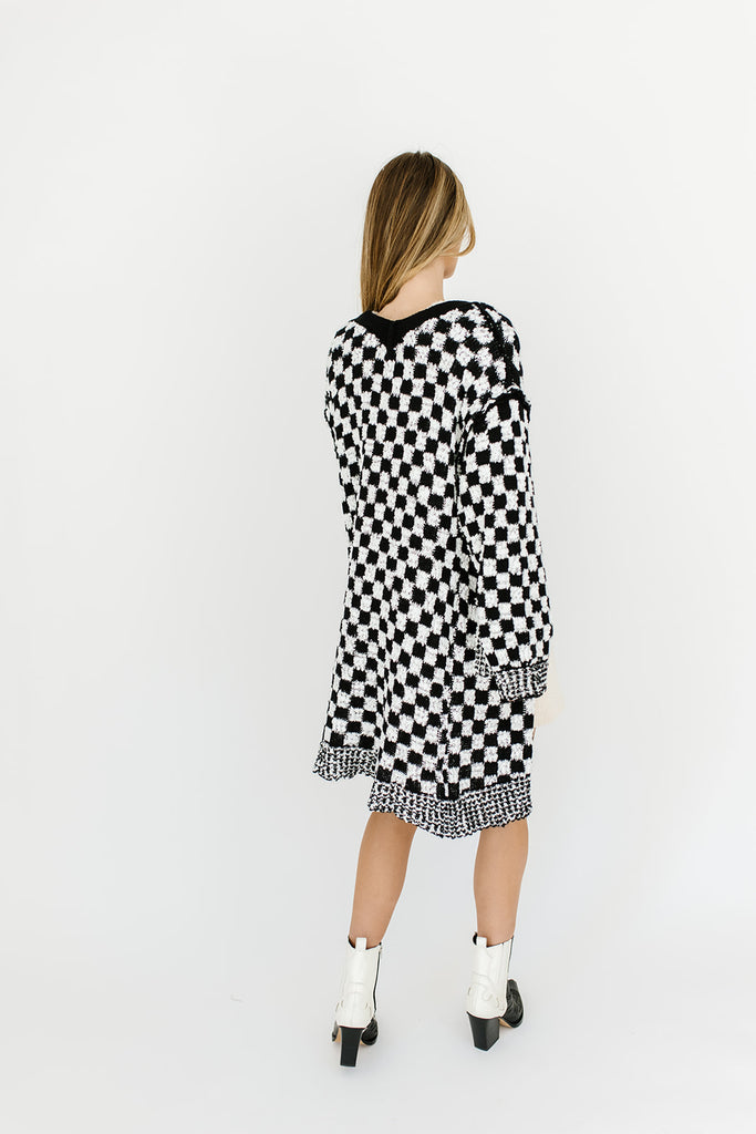 one track mind checkered cardigan