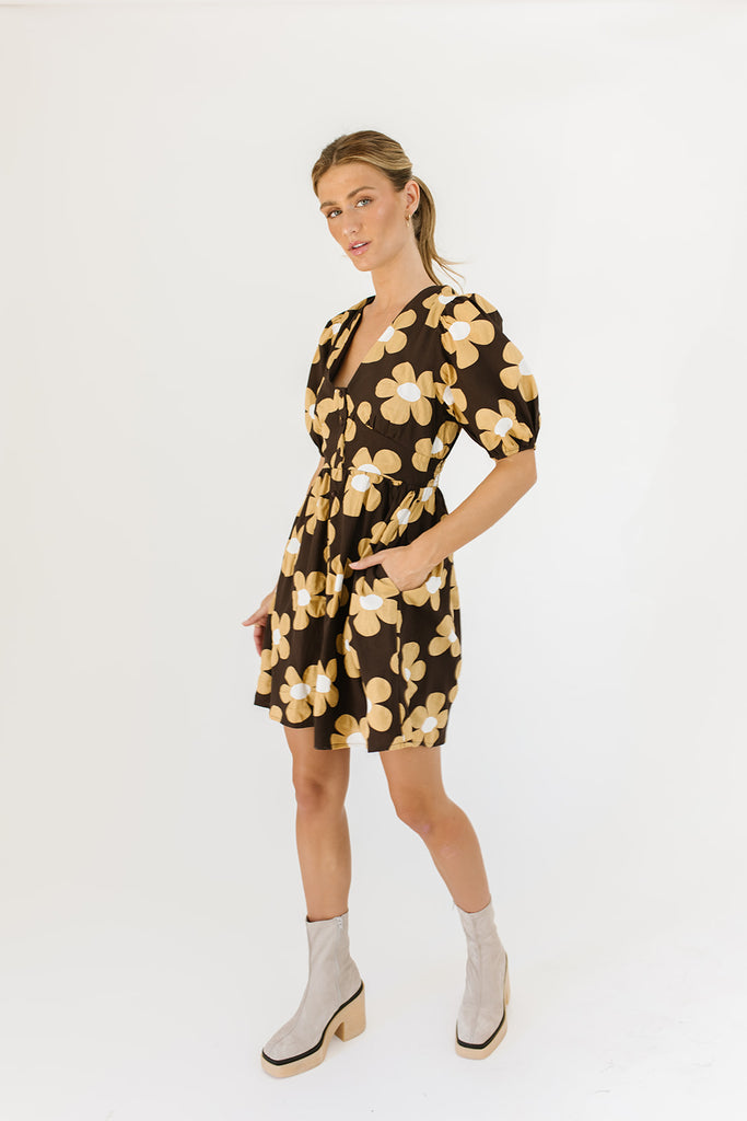 take my hand floral mini dress