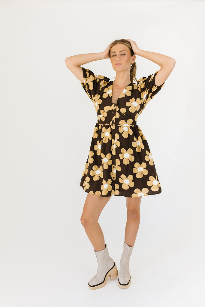 take my hand floral mini dress
