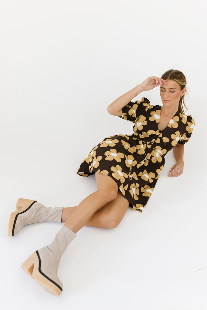 take my hand floral mini dress