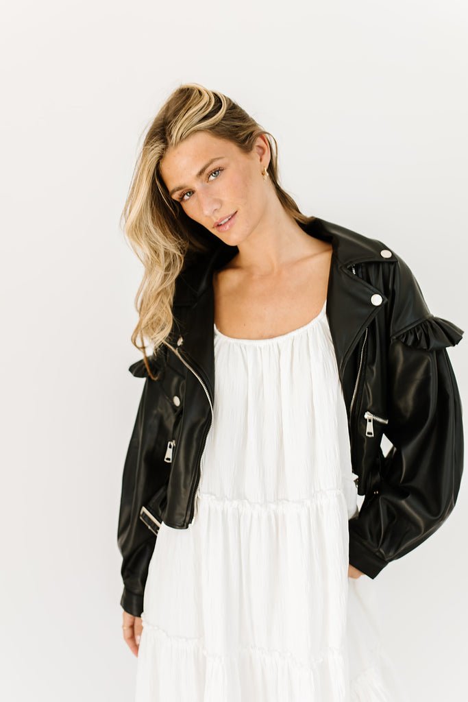 chicago faux leather jacket