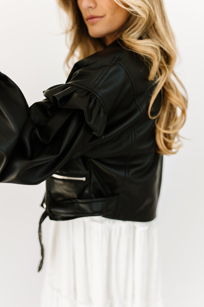 chicago faux leather jacket