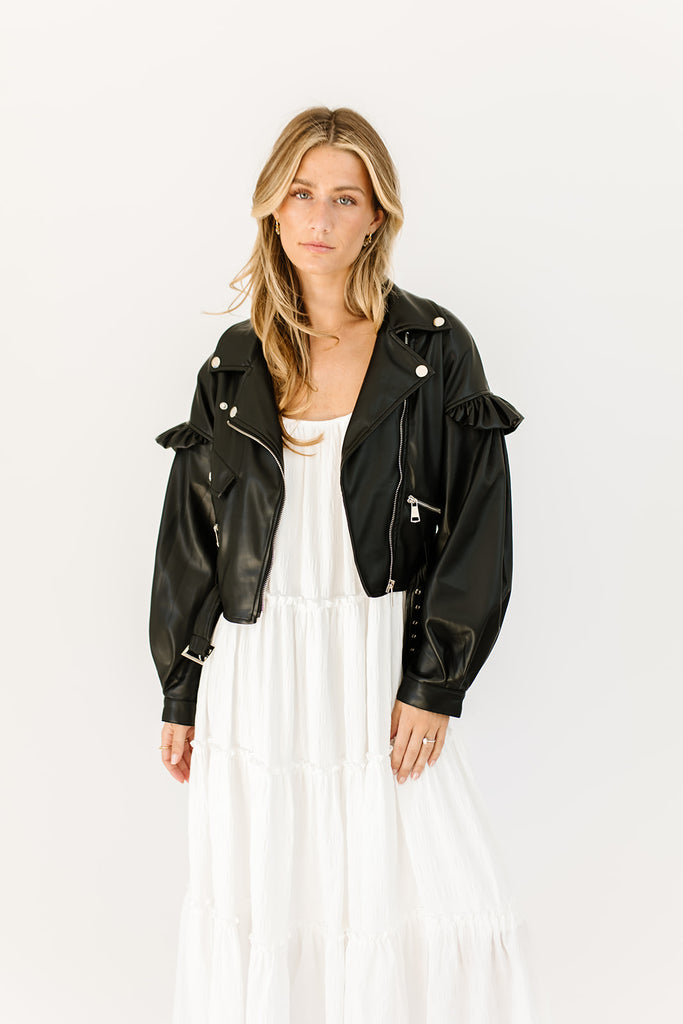 chicago faux leather jacket