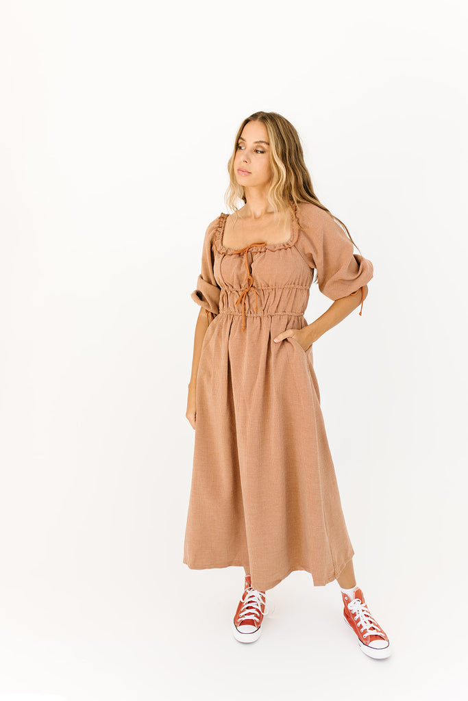 Ollie Gingham Midi Dress