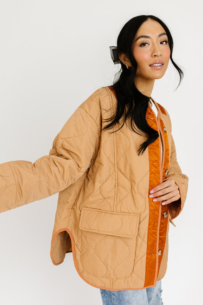 samantha quilted jacket // pumpkin