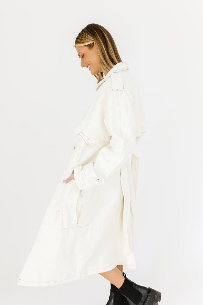 make way denim trench coat