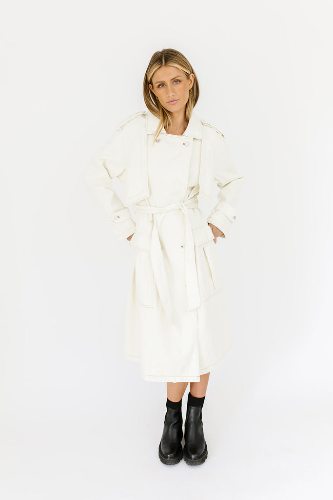 make way denim trench coat