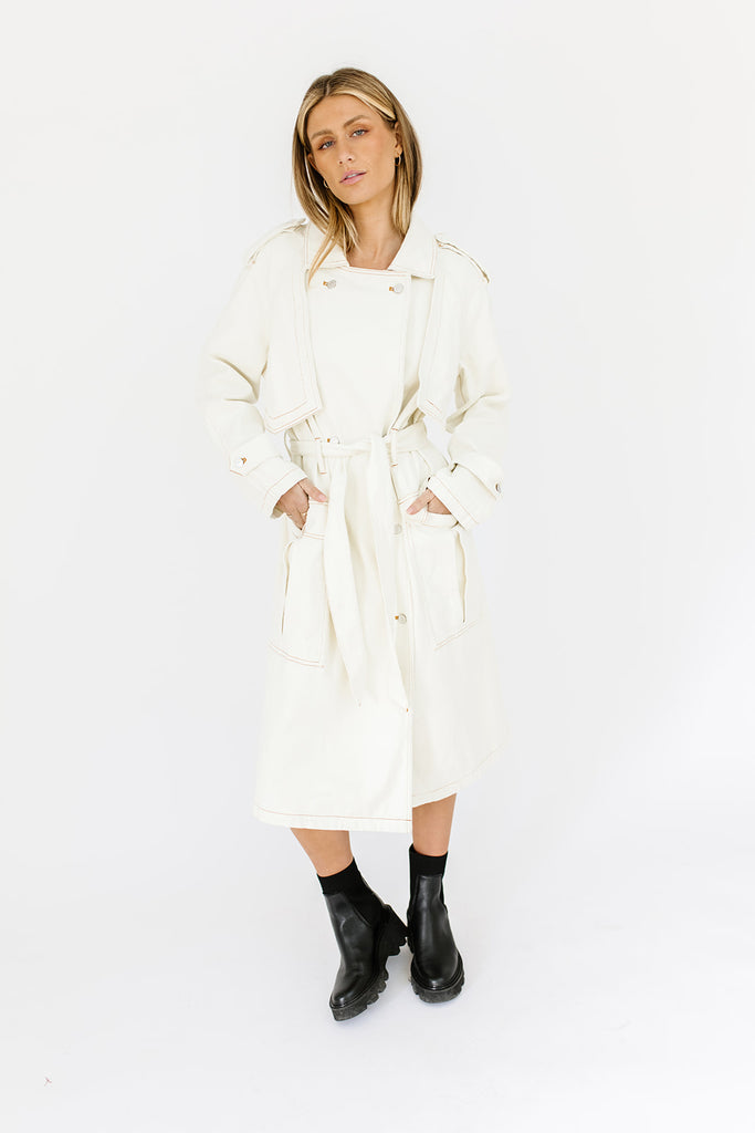 make way denim trench coat